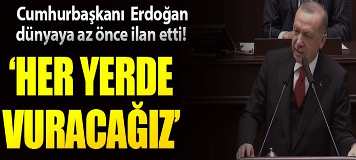 Cumhurbaşkanı Erdoğan: Her yerden vuracağımızı ilan ediyorum!