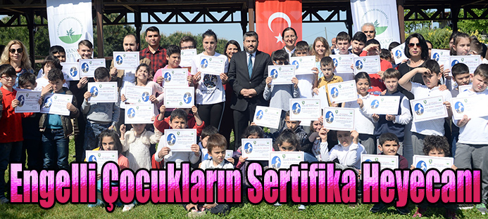 Bursa`da engelli çocukların sertifika heyecanı