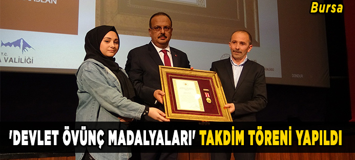 Bursa`da 15 şehit ailesi ve gaziye Devlet Övünç Madalyası verildi