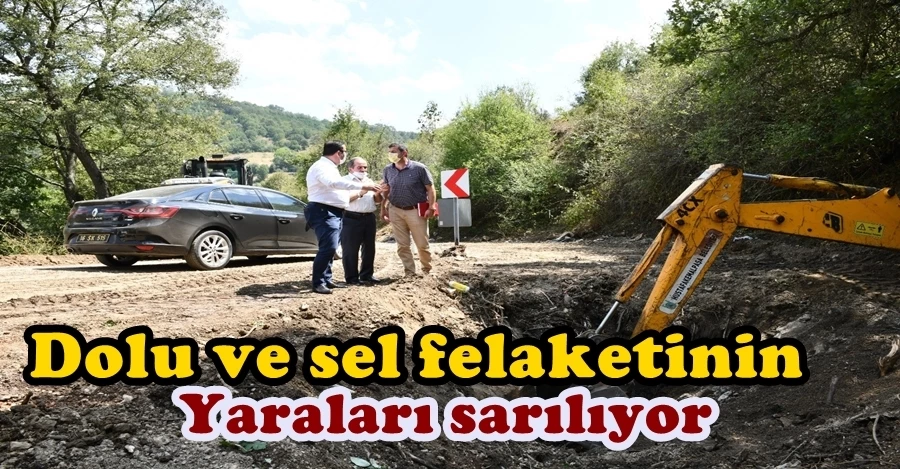 Dolu ve sel felaketini yaşayan mahallelerin yaraları sarıldı