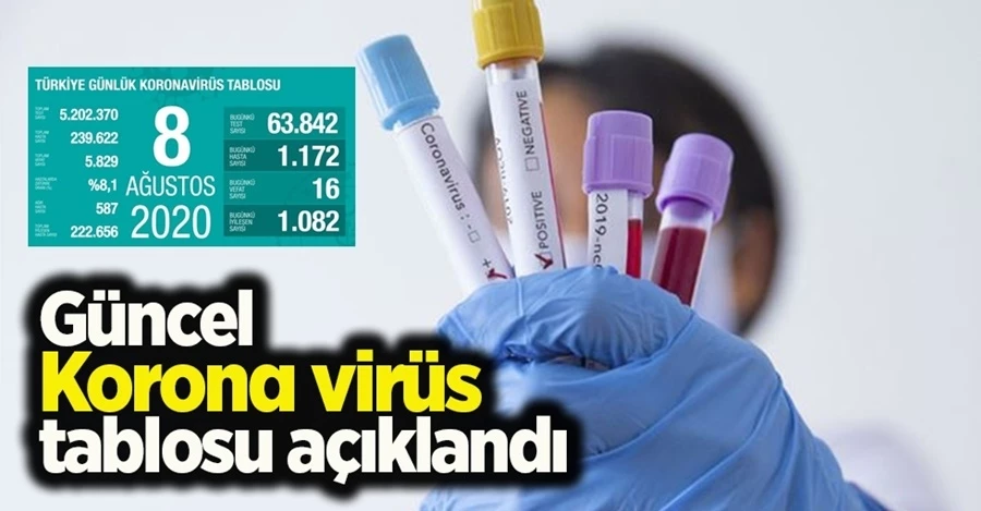Sağlık Bakanı Koca 8 Ağustos koronavirüs tablosunu açıkladı	