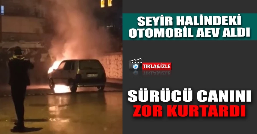 Bursa’da seyir halinde otomobil yandı, sürücü canını zor kurtardı   