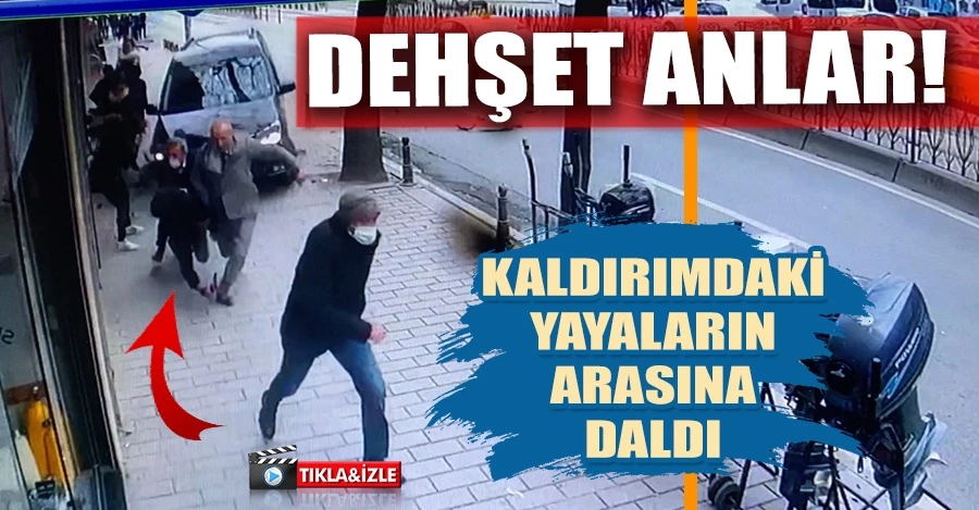 İstanbul’un göbeğinde dehşet anları: Araç kaldırımdaki yayaların arasına daldı 