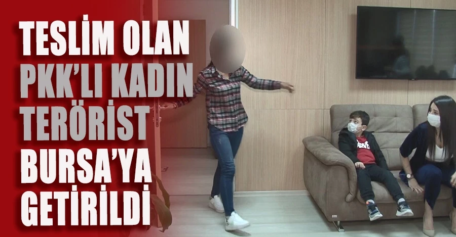 İkna yoluyla teslim olan PKK’lı kadın terörist, Bursa’ya getirildi