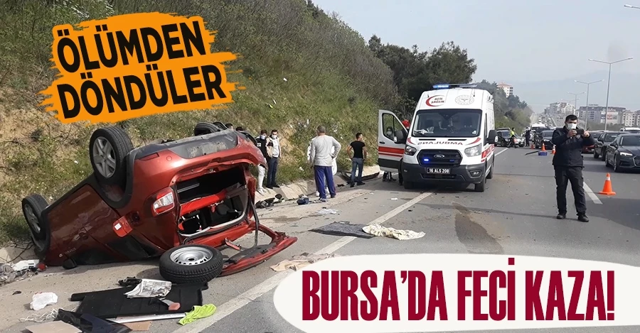  Zincirleme kazada takla attı, ölümden döndüler 