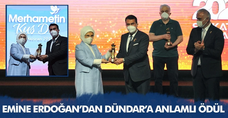 Emine Erdoğan’dan Dündar’a ‘Vakıf İnsan’ Ödülü