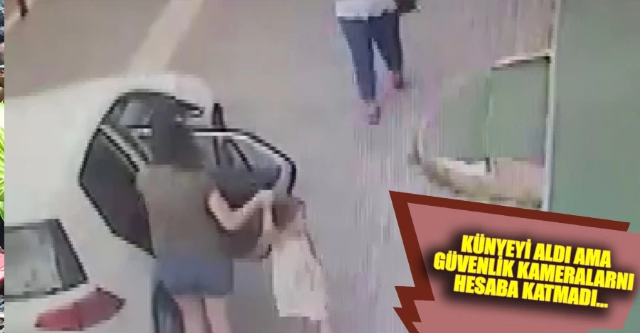 Küçük kızın kolundan düşen altın künyeyi alan kişi güvenlik kameralarına yakalandı.