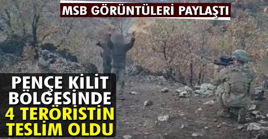 MSB görüntüleri paylaştı: Kaçamayacaklarını anlayan 4 PKK