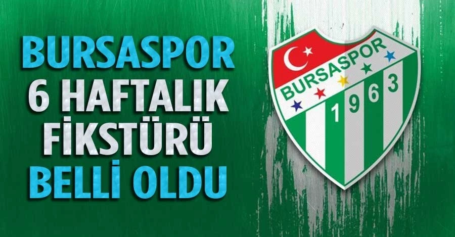 Bursaspor 6 haftalık fikstürü belli oldu   