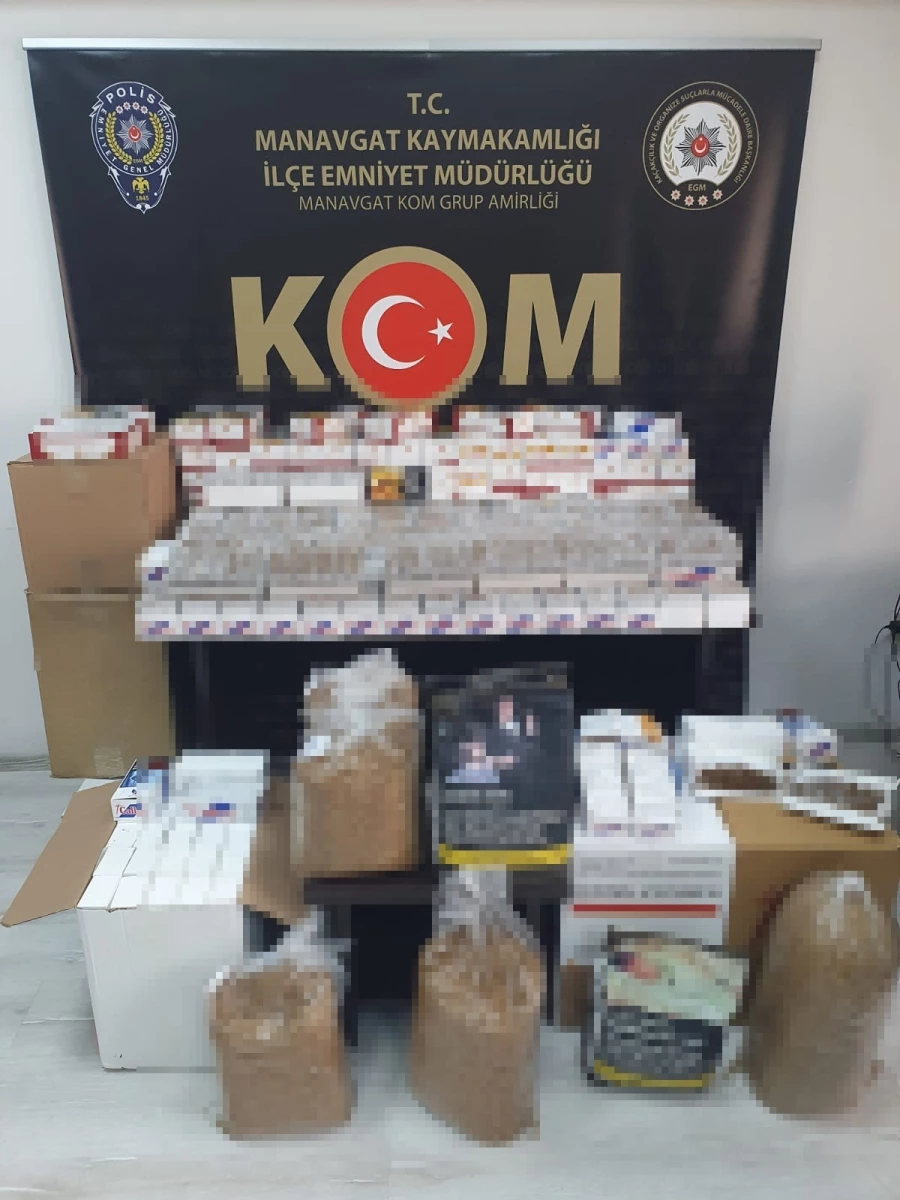 Manavgat’ta kaçak sigara ve tütün operasyonu   