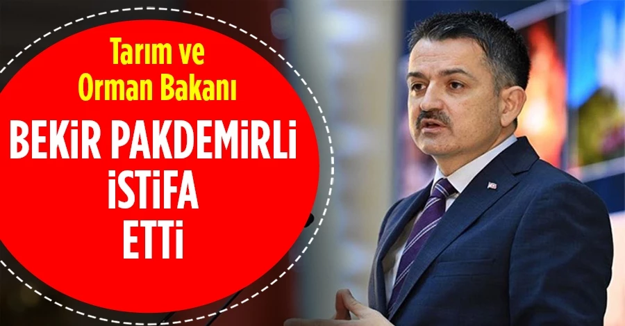 Tarım Bakanı Bekir Pakdemirli istifa etti