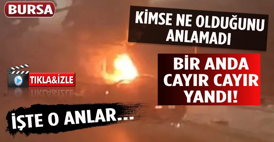 Seyir halindeki otomobil alev alev yandı