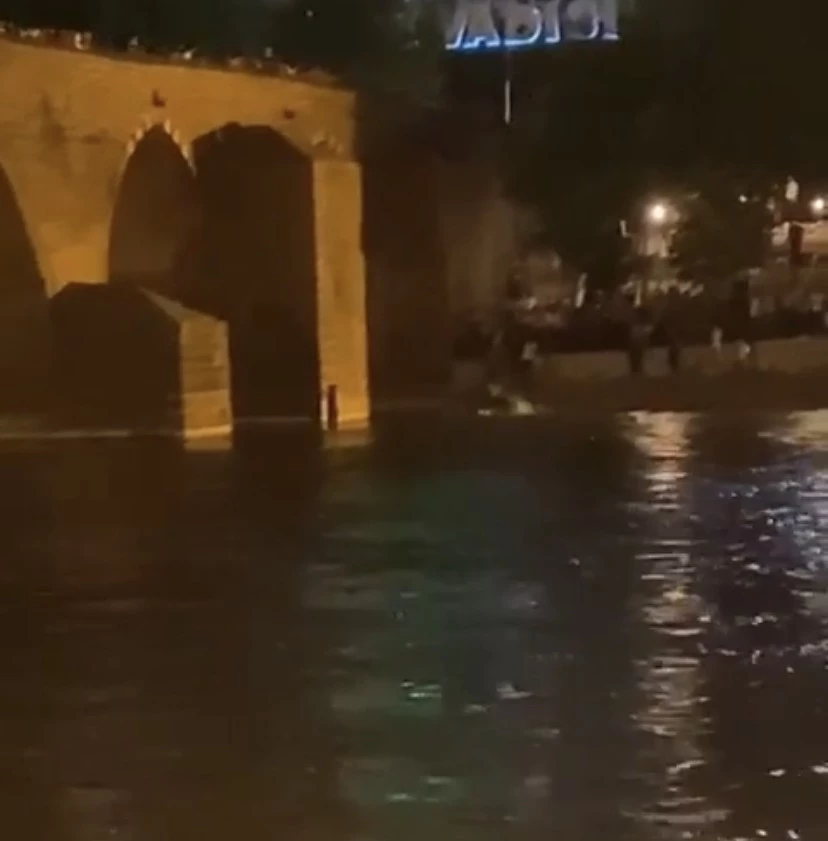 Tarihi köprüden nehre düşen genci vatandaşlar kurtardı