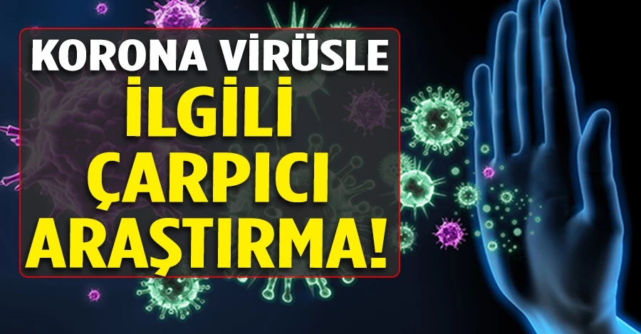 Korona virüsle ilgili çarpıcı araştırma: 
