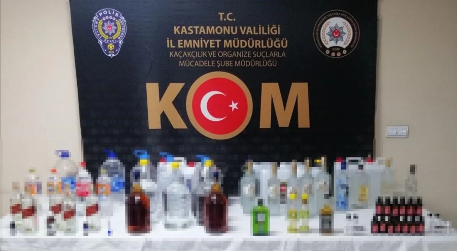  Kastamonu polisinden sahte alkol üreten şahıslara eş zamanlı operasyon   