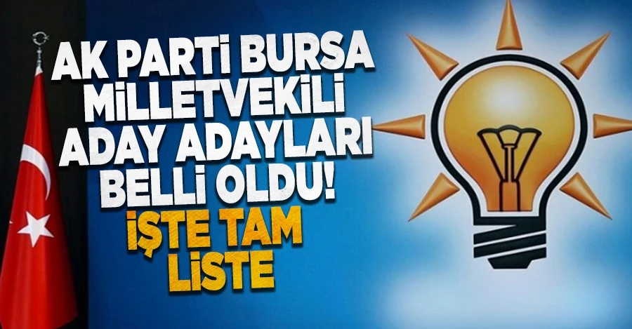 AK Parti Bursa milletvekili aday adayları belli oldu! İşte tam liste