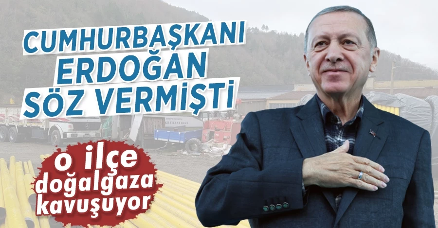 Cumhurbaşkanı Erdoğan söz vermişti, o ilçe doğalgaza kavuşuyor