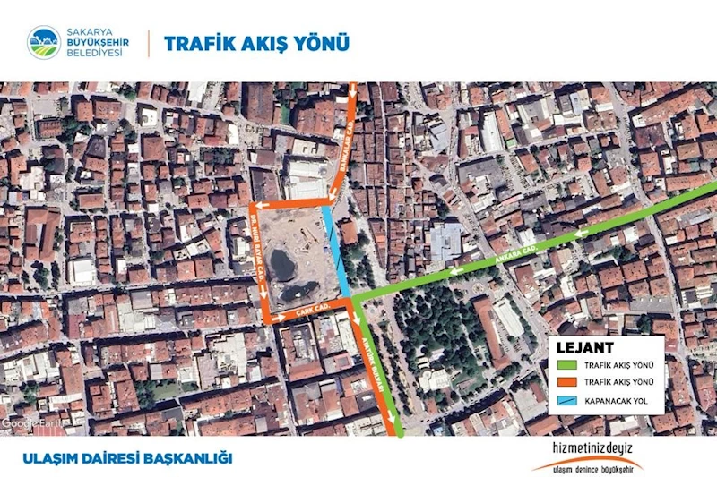 Sakarya Büyükşehir’den uyarı: Bankalar Caddesi trafiğe kapanıyor
