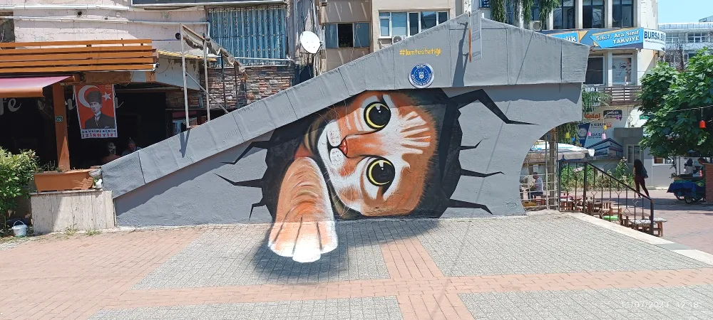 Bursa sokaklarında 3D sanat