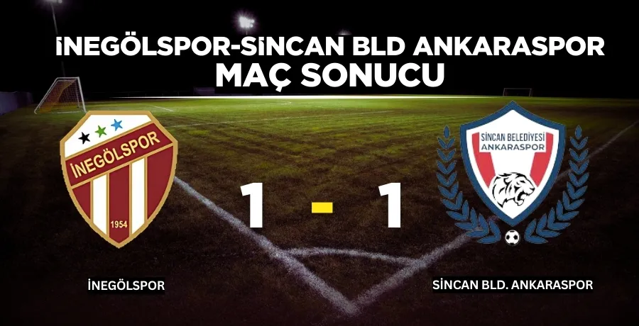 İnegölspor, Sincan Belediyesi Ankaraspor maç sonucu