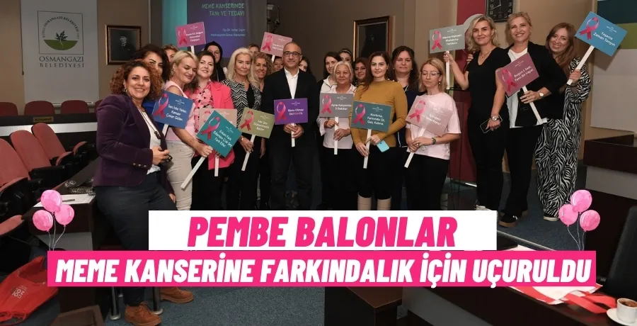 Pembe balonlar meme kanserine farkındalık için uçuruldu 	