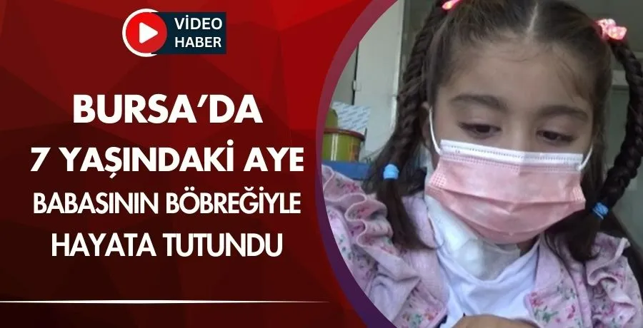 Bursa’da 7 Yaşındaki Aye babasının böbreğiyle hayata tutundu