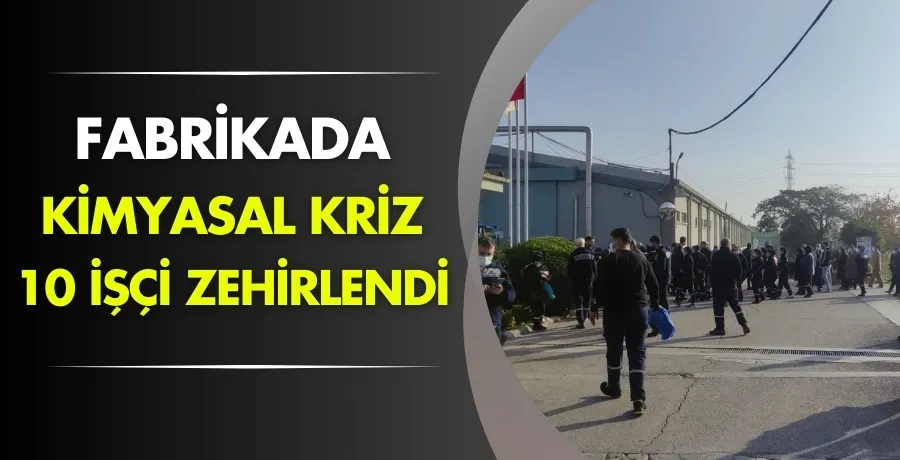 Fabrikada kimyasal kriz,10 işçi zehirlendi