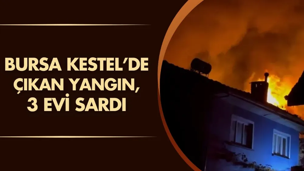 Bursa Kestel’de  sobadan çıkan yangın,  3 evi sardı