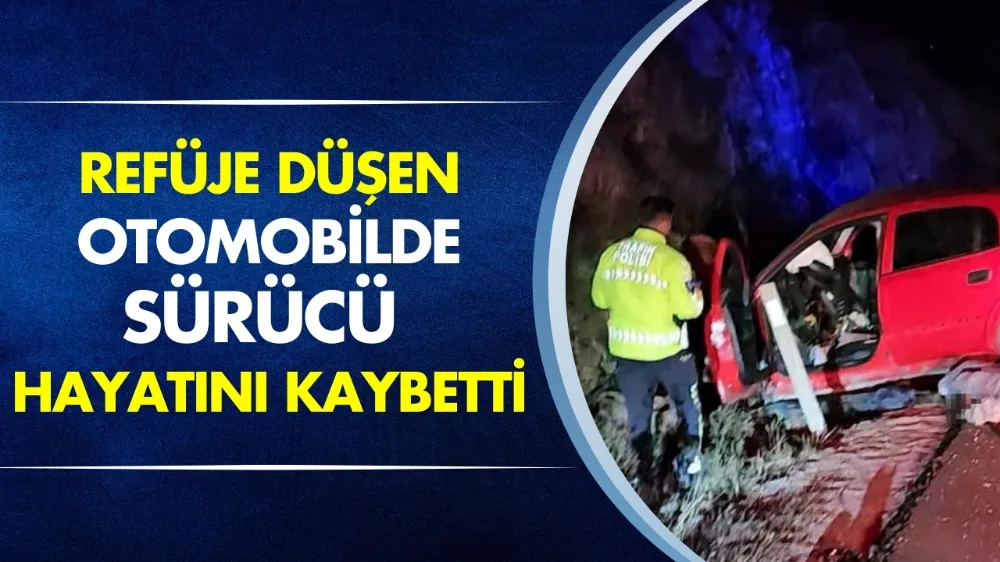 Refüje düşen otomobilde sürücü  hayatını kaybetti