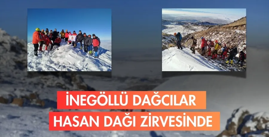 İnegöllü dağcılar Hasan Dağı zirvesinde