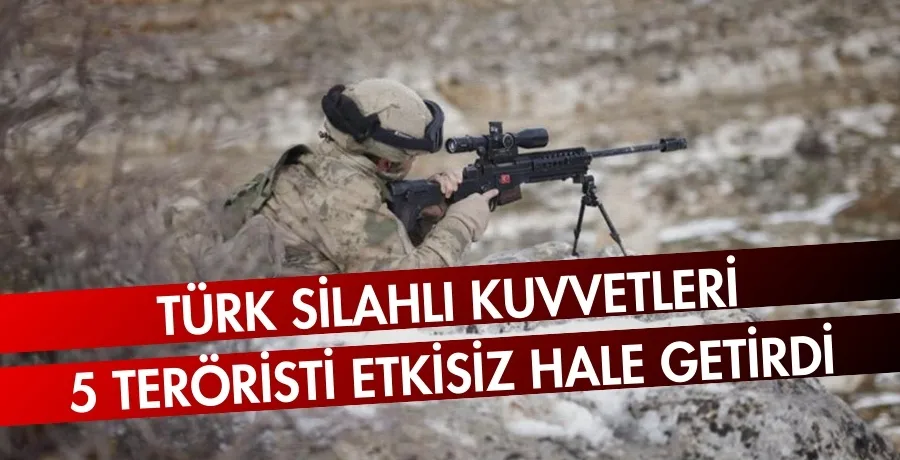 Türk Silahlı Kuvvetleri, 5 teröristi etkisiz hale getirdi