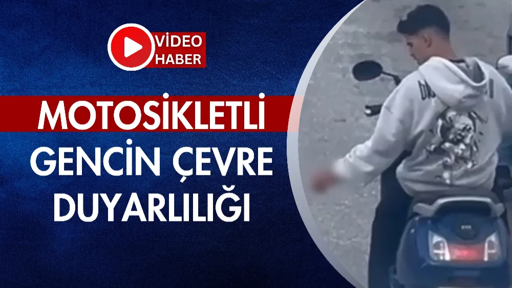 Motosikletli gencin çevre duyarlılığı