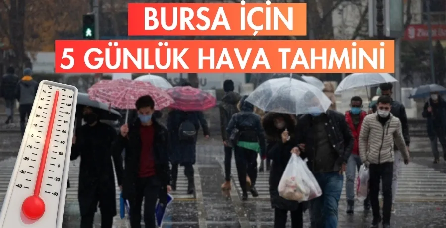 Bursa için 5 günlük hava tahmini