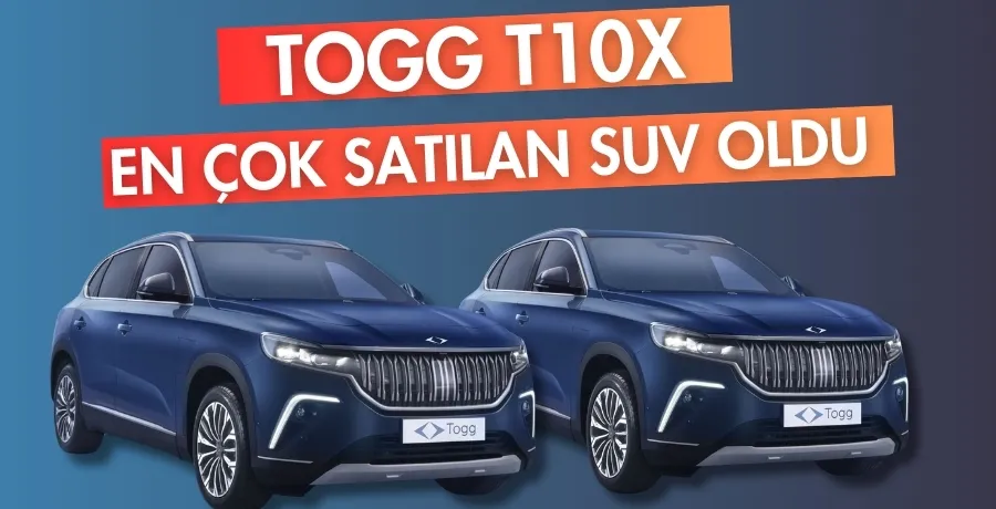 Togg T10X en çok satılan SUV oldu