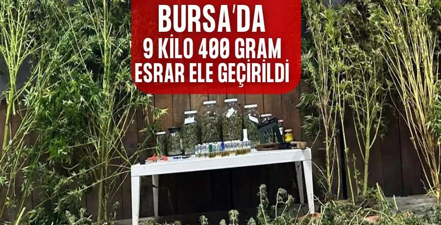 Bursa’da 9 kilo 400 gram esrar ele geçirildi