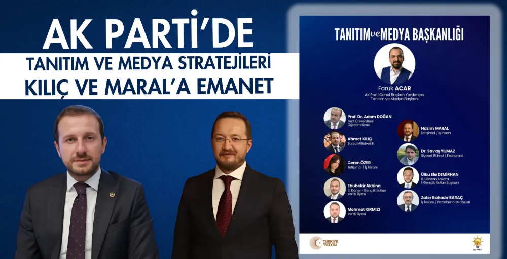 AK Parti’de tanıtım ve medya stratejileri Ahmet Kılıç ve Nazım Maral’a emanet