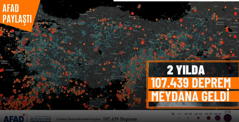 2 Yılda 107 bin 439 deprem meydana geldi