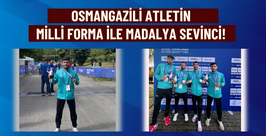 Osmangazili atletin milli forma ile madalya sevinci