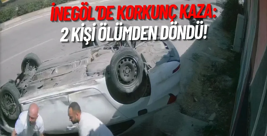 Refüje çarpan otomobil taklalar attı