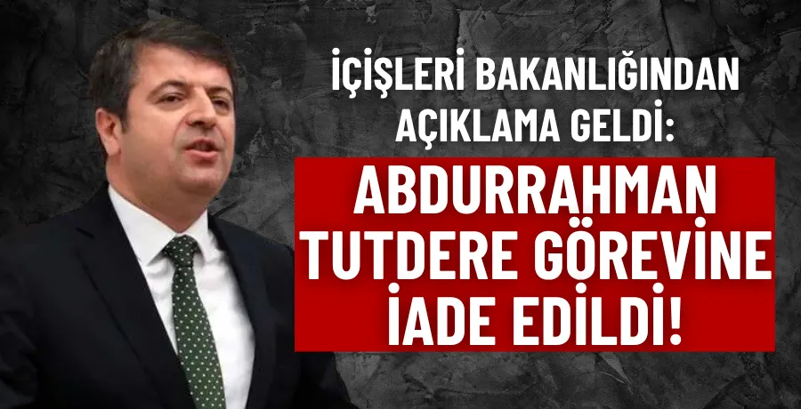 Adıyaman Belediye Başkanı Abdurrahman Tutdere hakkında KARAR!