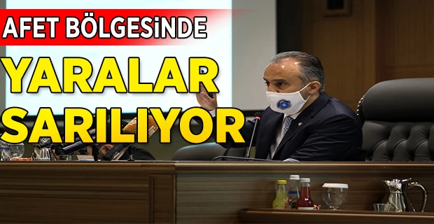 Afet bölgesinde yaralar sarılıyor