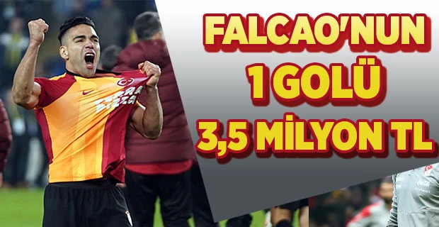 Falcao`nun 1 golü 3,5 milyon tl 