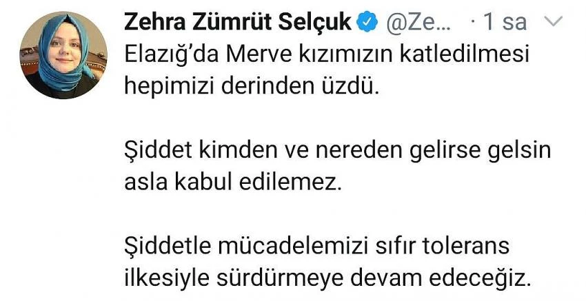 Bakan Zehra Zümrüt Selçuk: